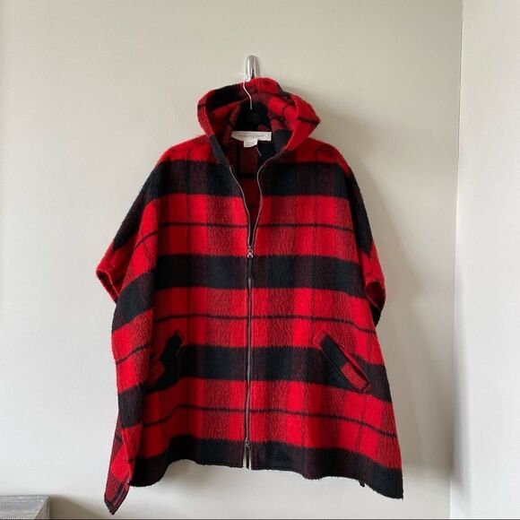 Treasure & Bond-Plaid One Size/Oversized Zip Front Cape - Picture 5 of 14